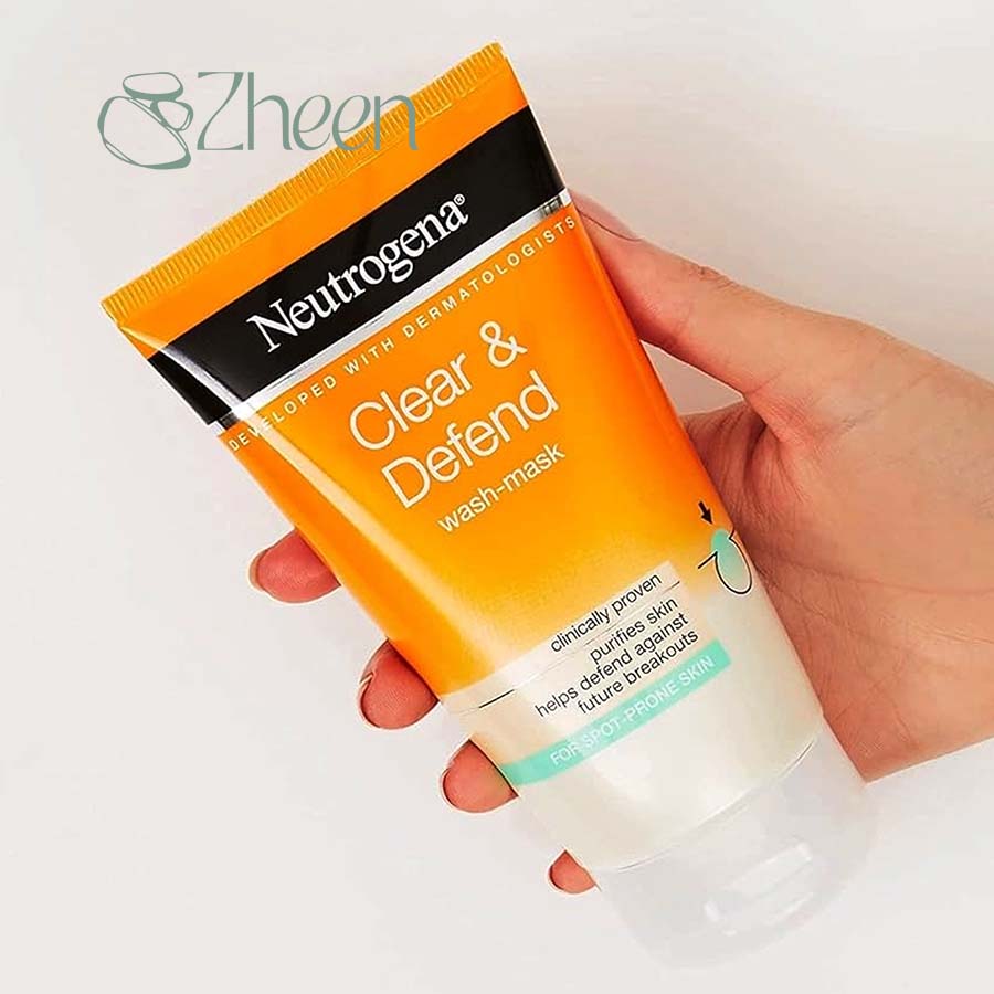 ماسک و شوینده صورت نوتروژینا 150ml Claer & Defend
